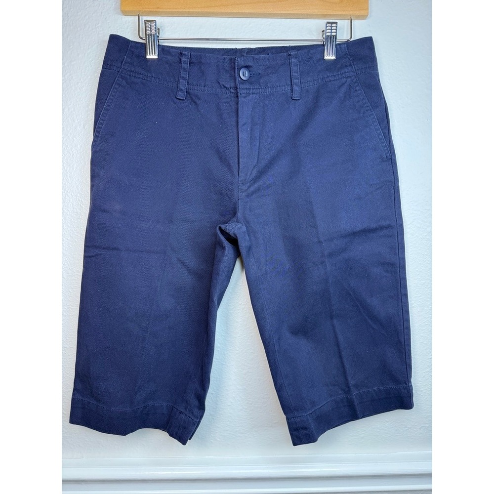 Ralph Lauren Sport Navy Blue Chino Bermuda Shorts Womens 6 Cotton Twill